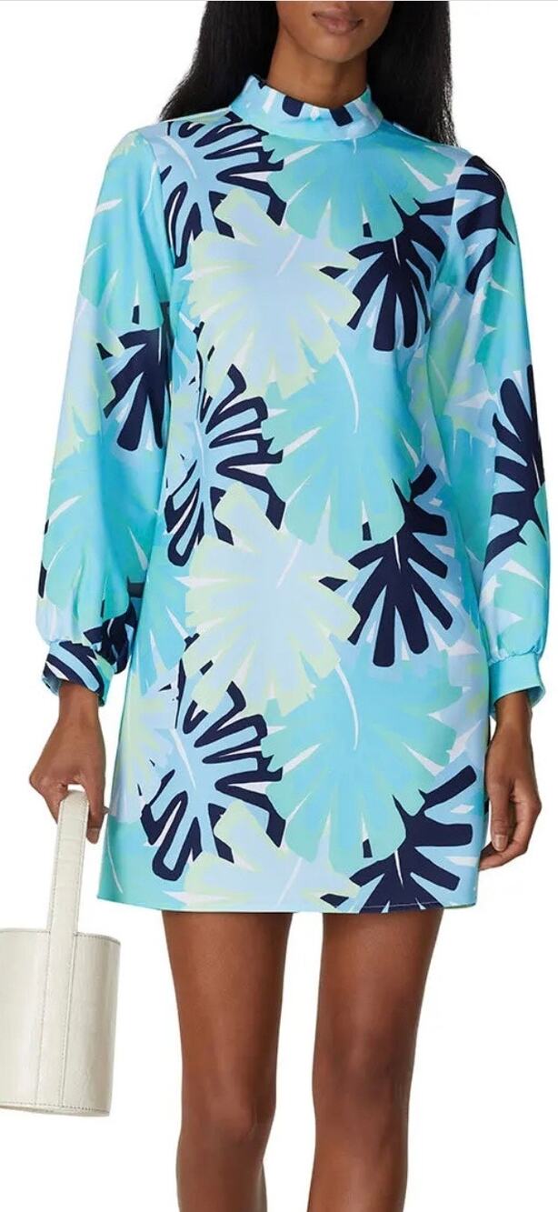 Sail To Sable Tropical Mock Neck Dress 0